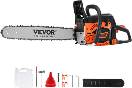 Gas Powered Chainsaw 58cc 20 Inch Handheld For Woodcutting
