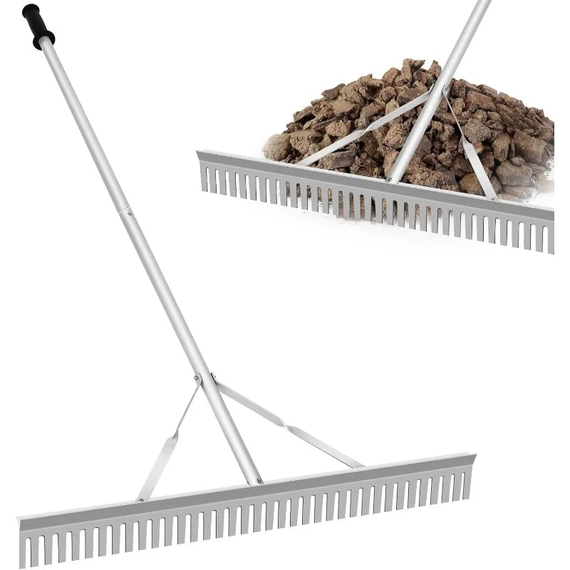 Aluminum Landscape Rake 36 Inch Head 67 Inch Handle