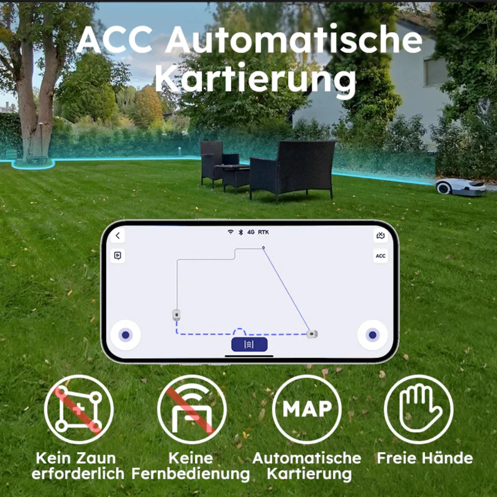 Anthbot Genie 600 AI Wireless Robotic Lawn Mower With RTK And 4 Camera Vision