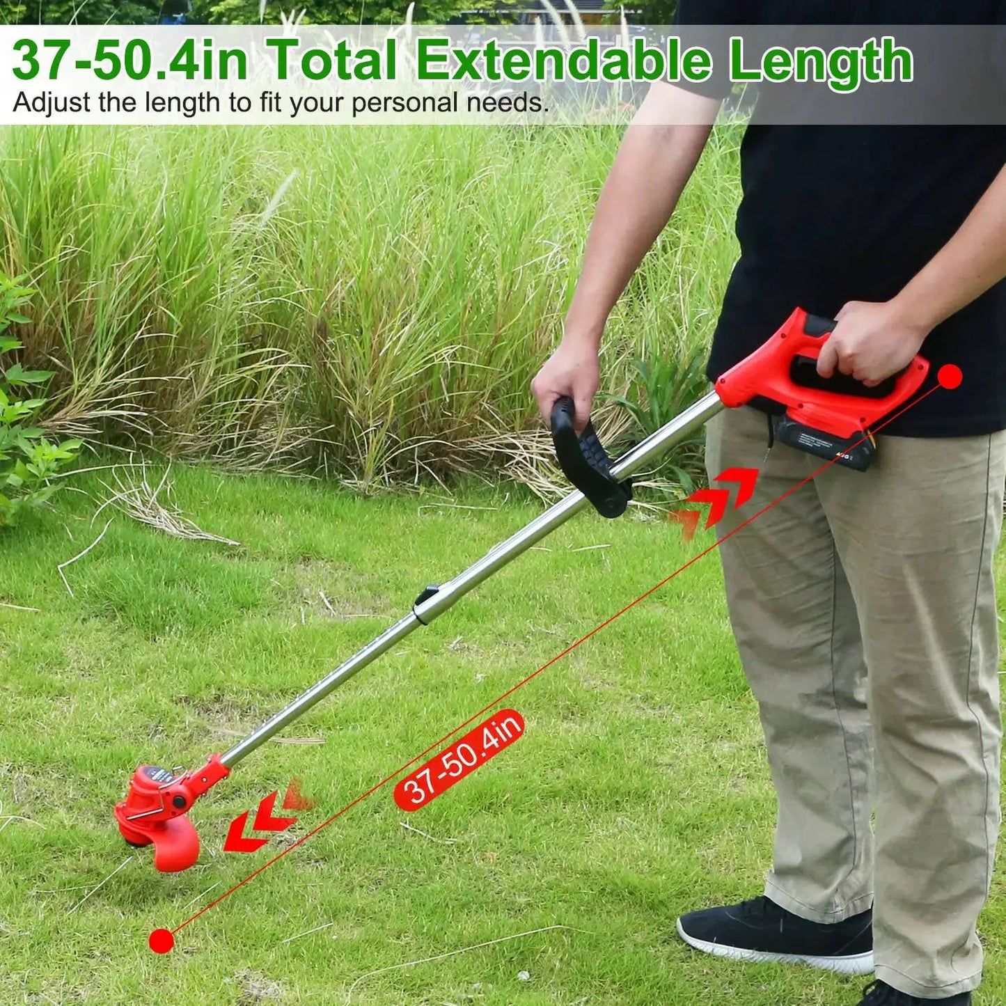 Cordless Telescopic Lawn Mower 8000 RPM Adjustable Poles