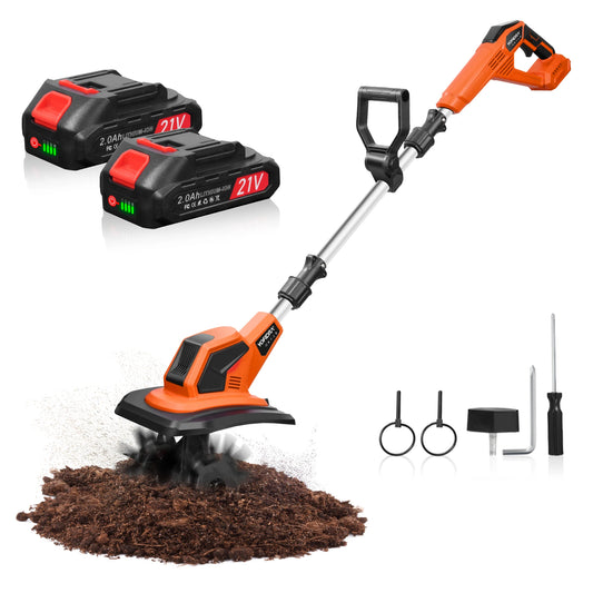 YOFIDRA Cordless Rotary Tiller Cultivator Garden Tool 21V