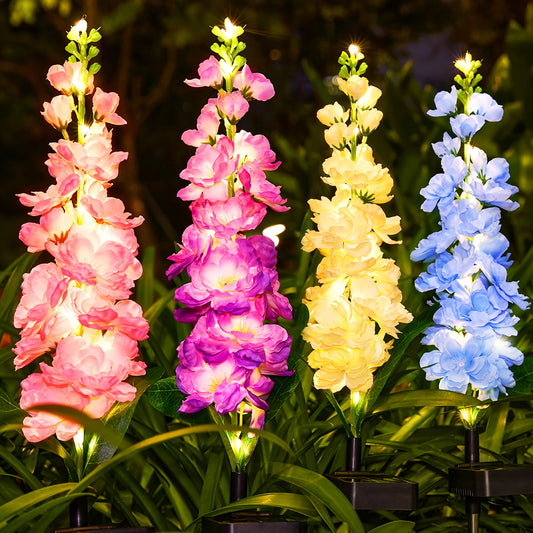 4 Pack Upgraded Solar Garden Lights with 36 LEDs Outdoor Solar Flowers Lights for Yard Patio