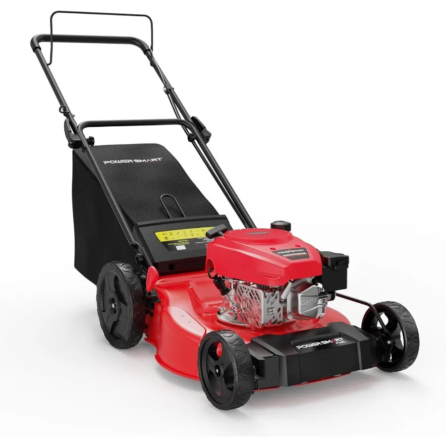Gas Powered 21 Inch 144cc 2 In 1 Walk Behind Lawn Mower For Large Yard
