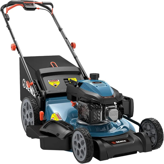 22 Inch Gas Lawn Mower 201cc 4 Cycle OHV Self Propelled Bag Mulch Side Discharge