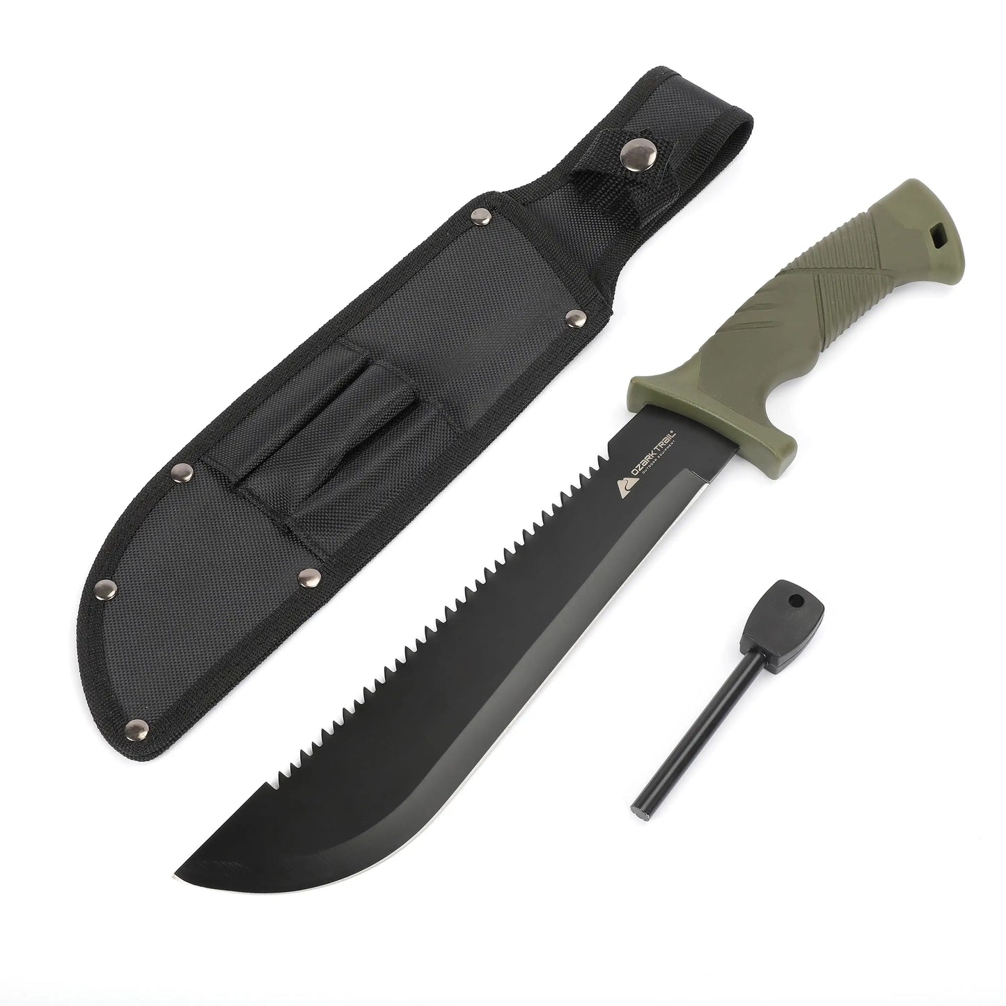 10 Inch Machete With Saw Teeth And Fire Starter Outdoor