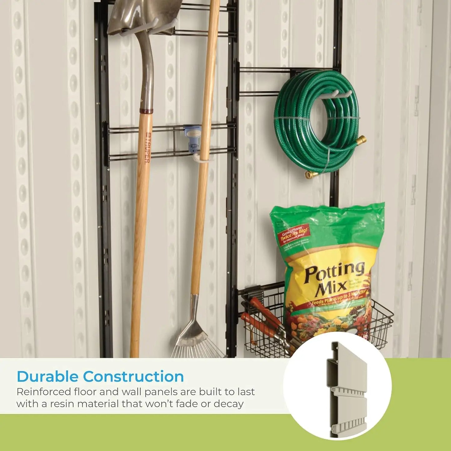 8 By 10 Tremont Resin Shed Vanilla Slate With Skylights