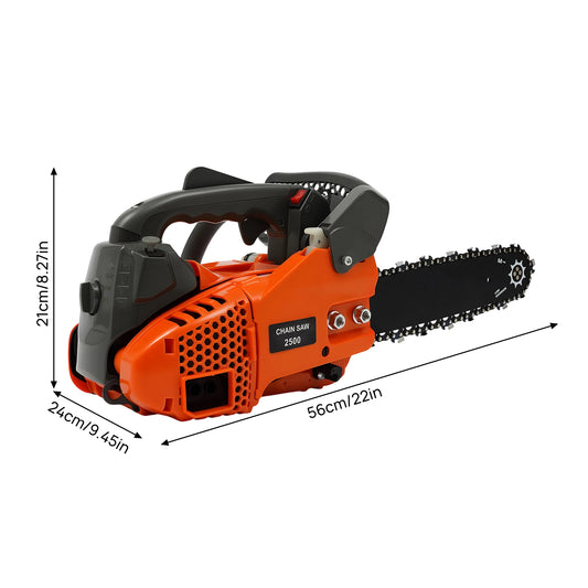 900W Gasoline Chainsaw 25.4cc Top Handle 2 Stroke Engine With Guide Plate Cover