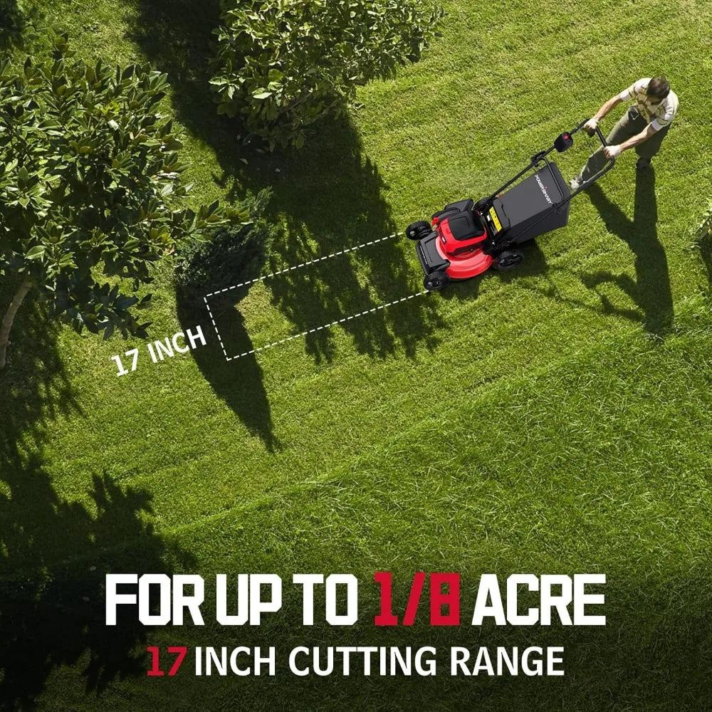 40V 17 Inch Cordless Lawn Mower And 13 Inch Trimmer Edger