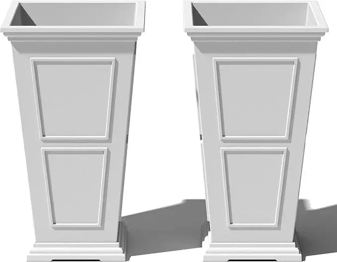 Tall Plastic Planter for Outdoor Use - Crack Resistant Design