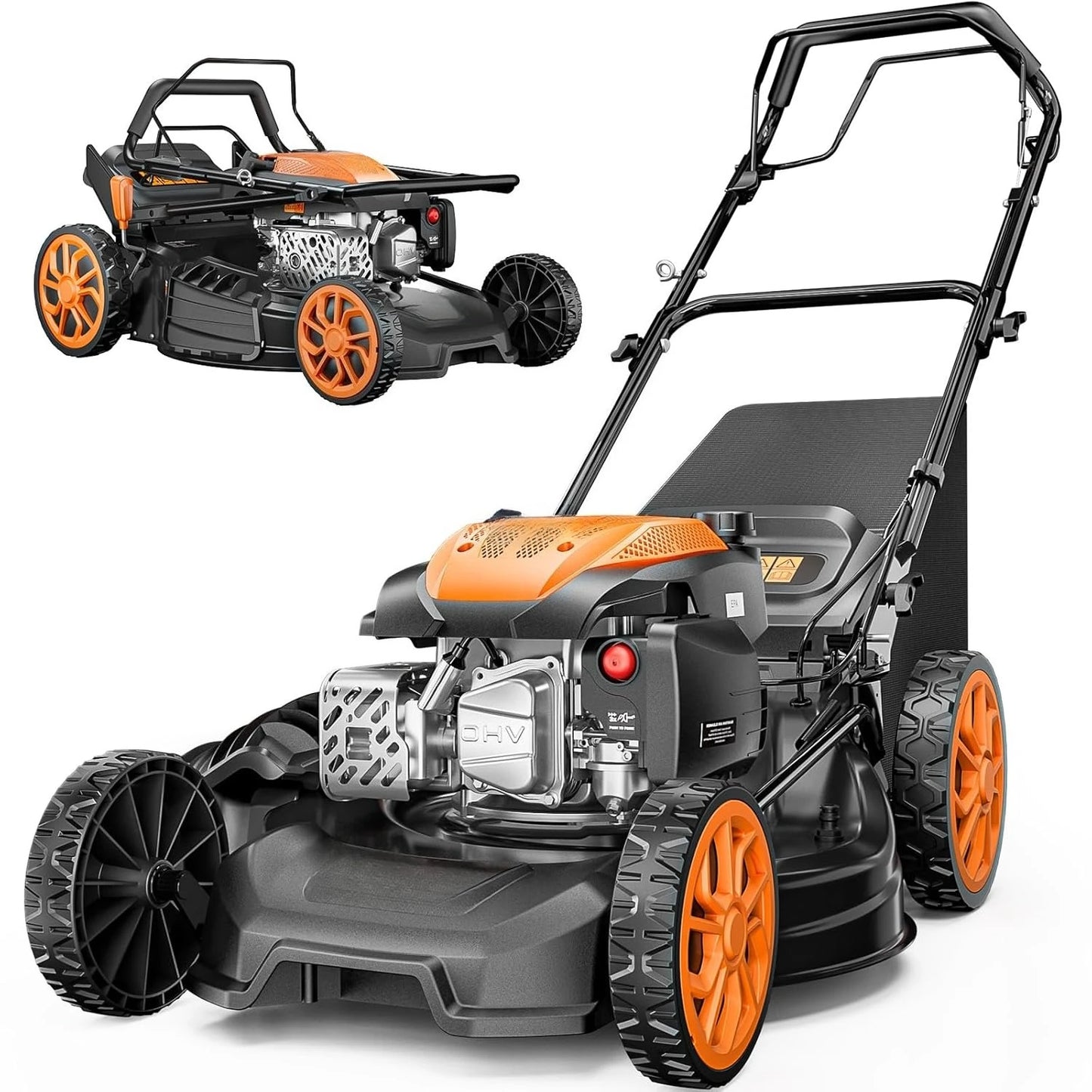 21 Inch Self Propelled Gas Lawn Mower 170cc 4 In 1 Mulch Rear Bag Side Discharge