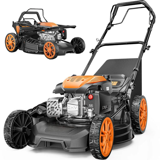 21 Inch Self Propelled Gas Lawn Mower 170cc 4 In 1 Mulch Rear Bag Side Discharge