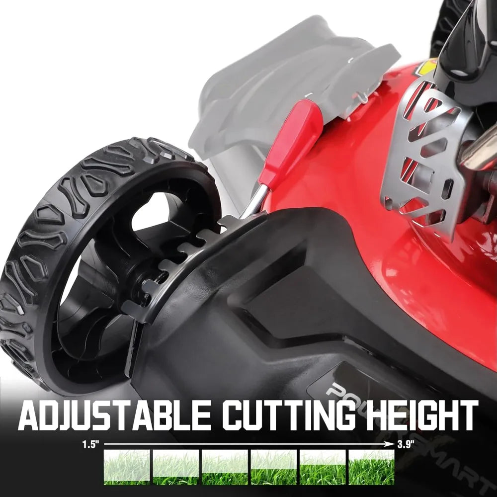 Gas Lawn Mower 21-Inch 170cc OHV Engine RWD 3-in-1 with Bagging 2024 Version Adjustable Mowing Height