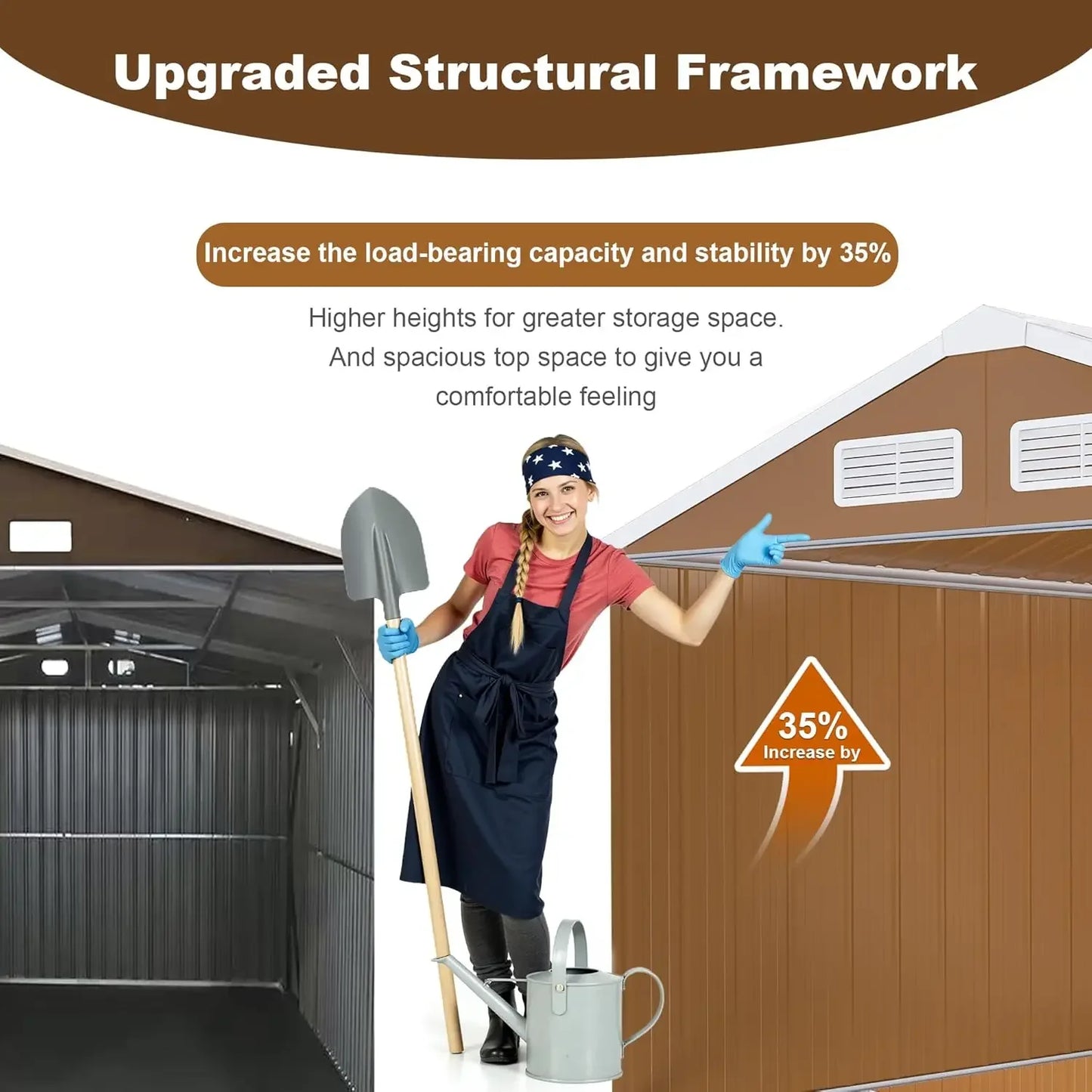 12x10 FT Metal Outdoor Storage Shed Large Garden Storage Shed with Windows Door and Ventilation Heavy Duty Outdoor Tool Shed