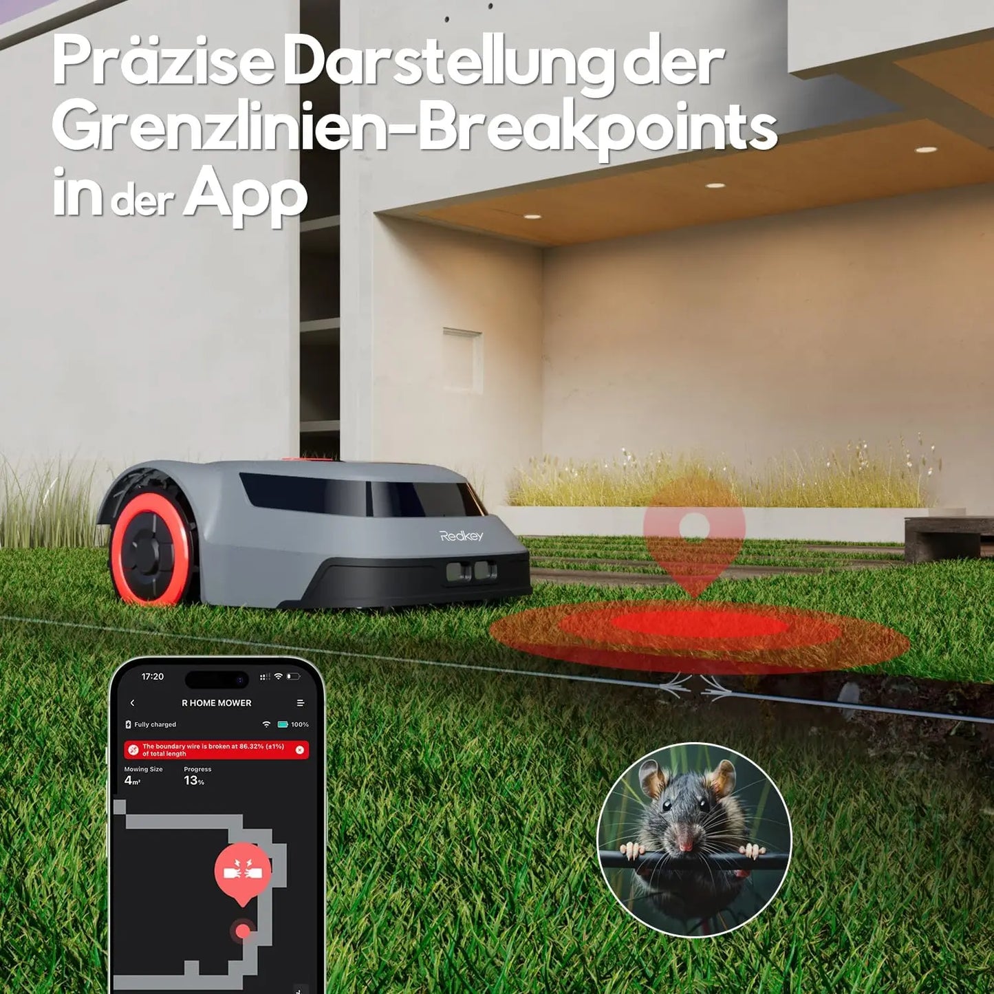 Redkey MGC500 Robot Lawn Mower App Control Cable Break