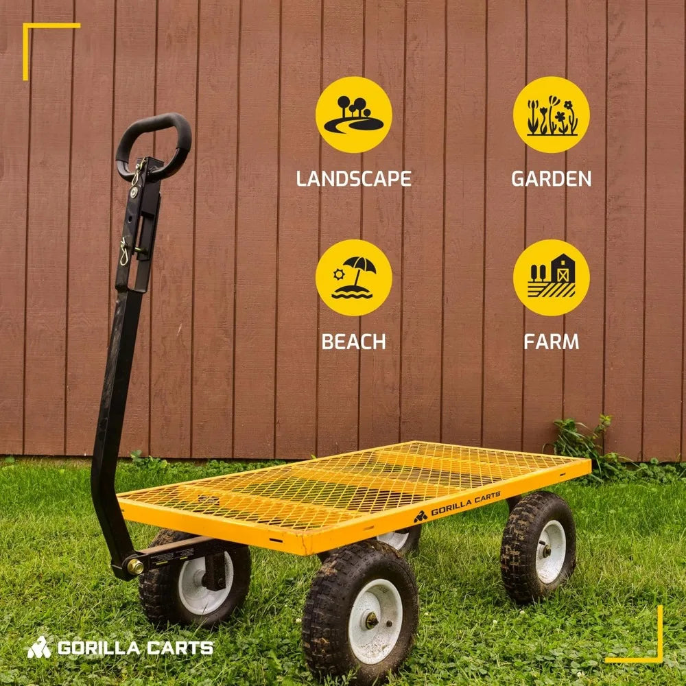 Heavy Duty Utility Cart All Terrain Wagon 1200 Lb Yellow