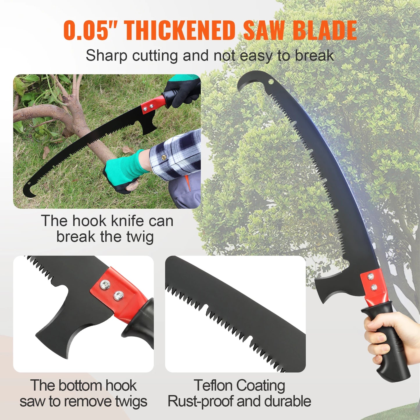 SucceBuy Telescopic Pole Saw Tree Pruner Aluminum Handle