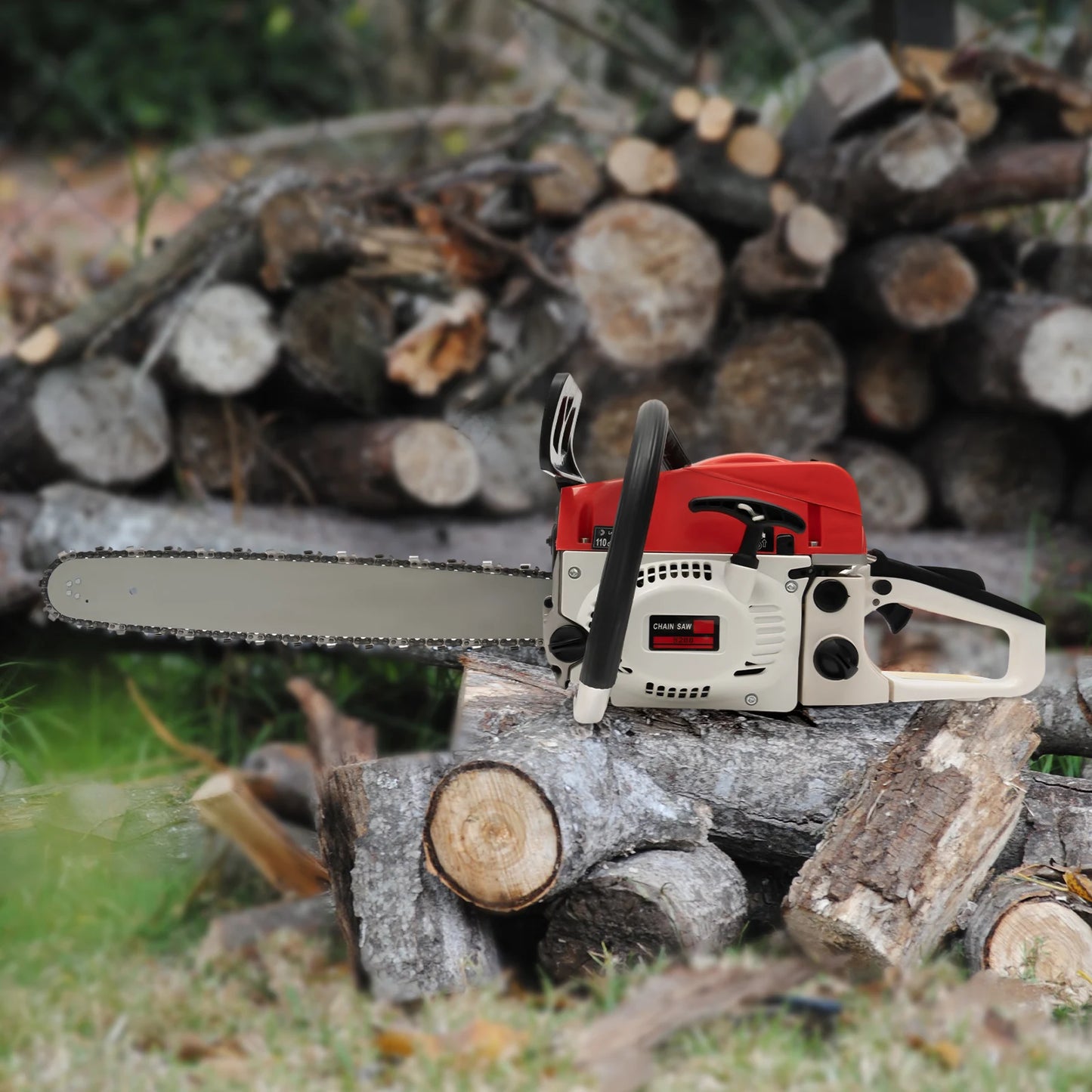 20 Inch 2 Stroke 52cc Gasoline Chainsaw Single Cylinder Air Cooled Ideal for Cutting Wood Pruning Branches Gardening