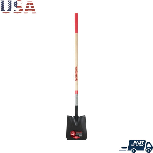 Durable Steel Blade Square Point Shovel with Wooden Handle for Digging Garden Soil and Landscaping