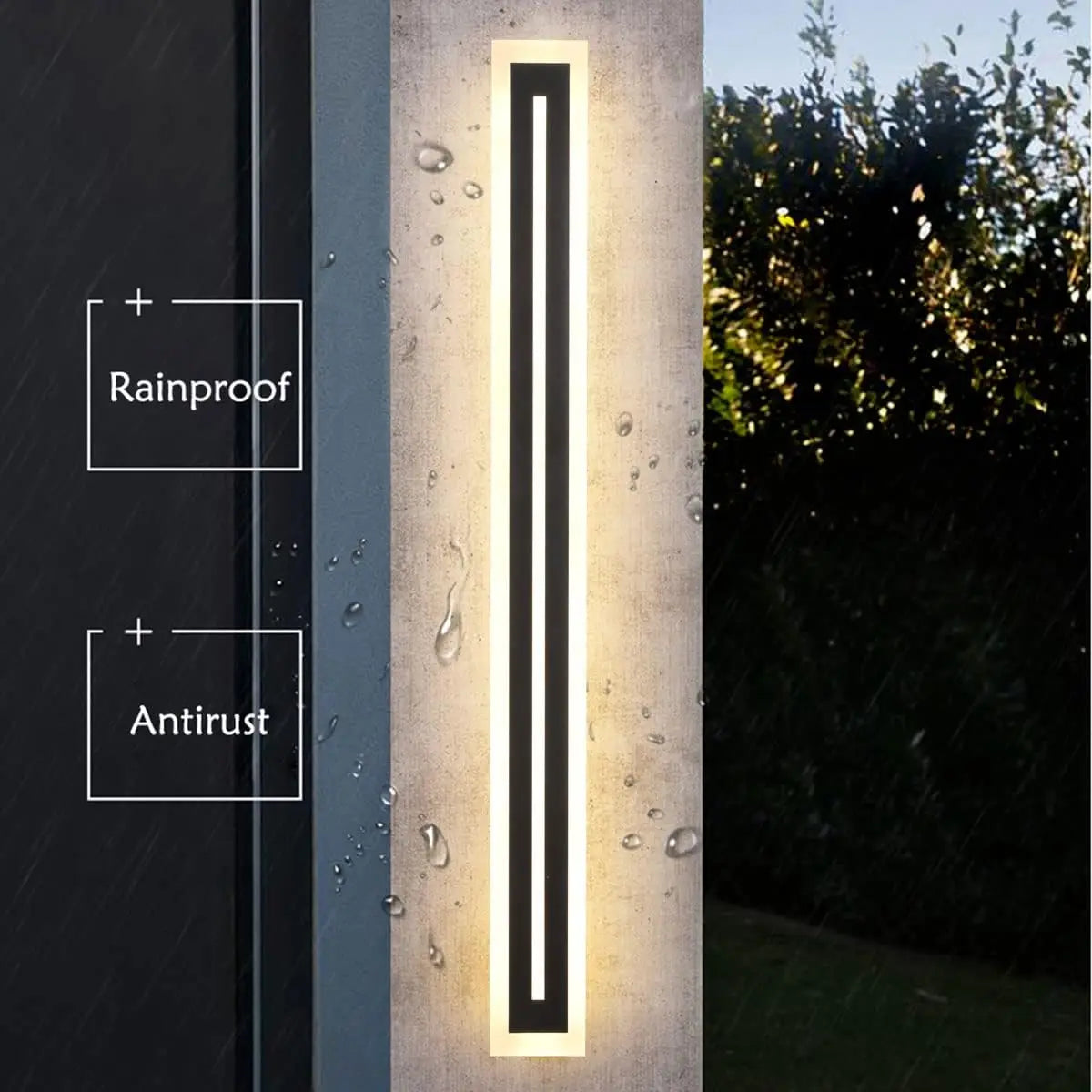 Outdoor Long Strip Frosted Acrylic LED Wall Sconce IP67