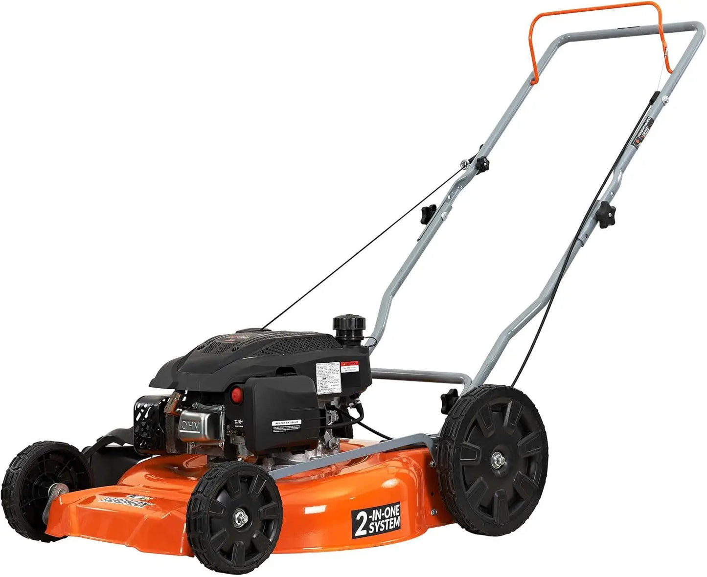 21 Gas Walk Behind Lawn Mower 2 In 1 170cc High Rear Wheels