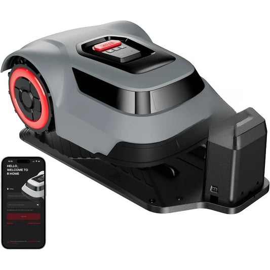 Robot Lawn Mower with 590ft Boundary Wires for 0.25 Acre (1/4 Acre), 45° Slope, 70Mins Runtime, Auto Recharge, Automatic