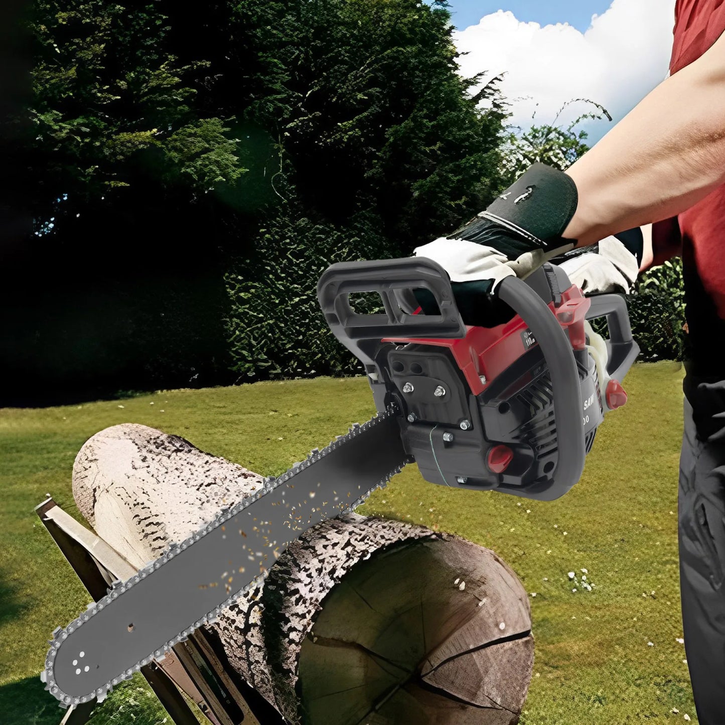 58cc Pro Gas Chainsaw Inertia Brake Anti Vibration Handle