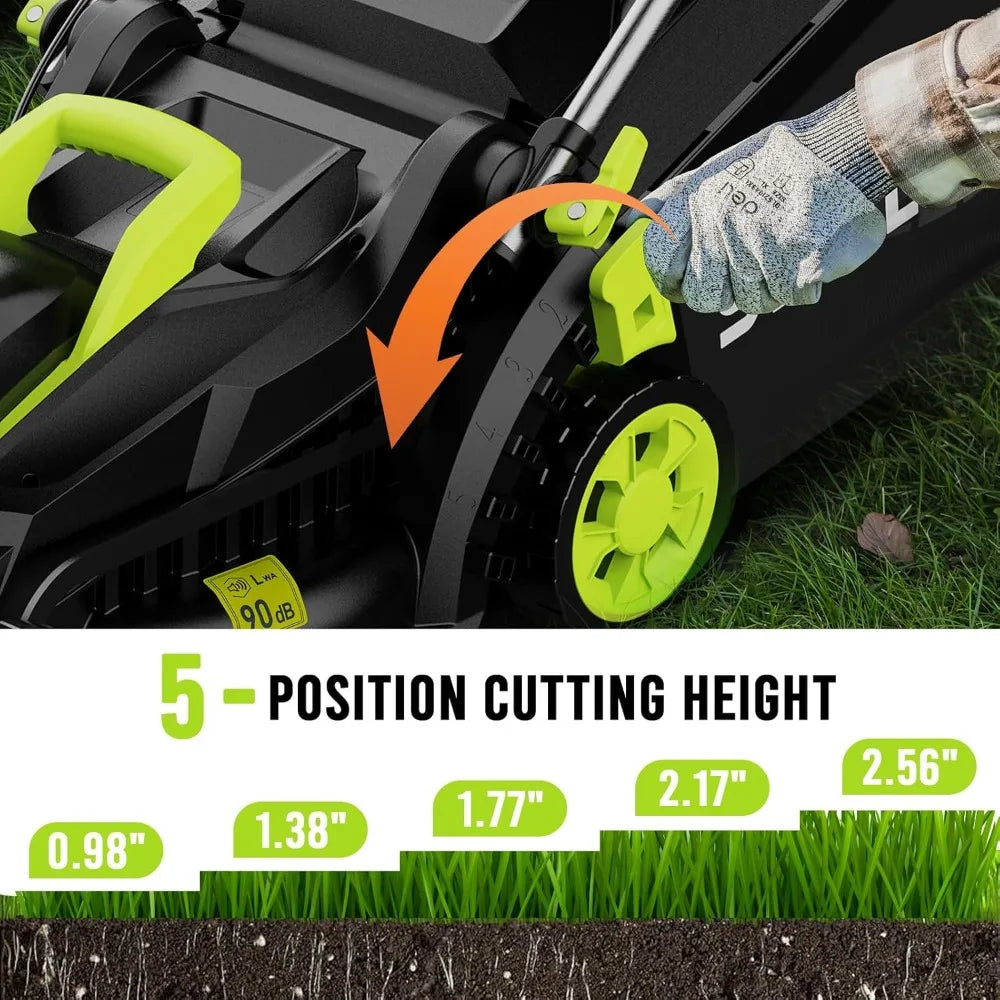Cordless Lawn Mower 13.2 inch & String Trimmer Cordless 12-Inch Combo, 21V 4.0Ah & 2.0Ah Batteries, Charger Included – for Lawn