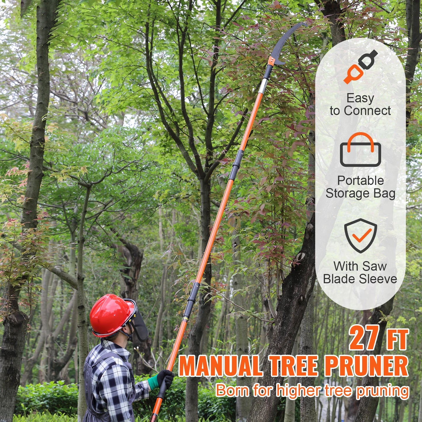 SucceBuy Telescopic Pole Saw Tree Pruner Aluminum Handle