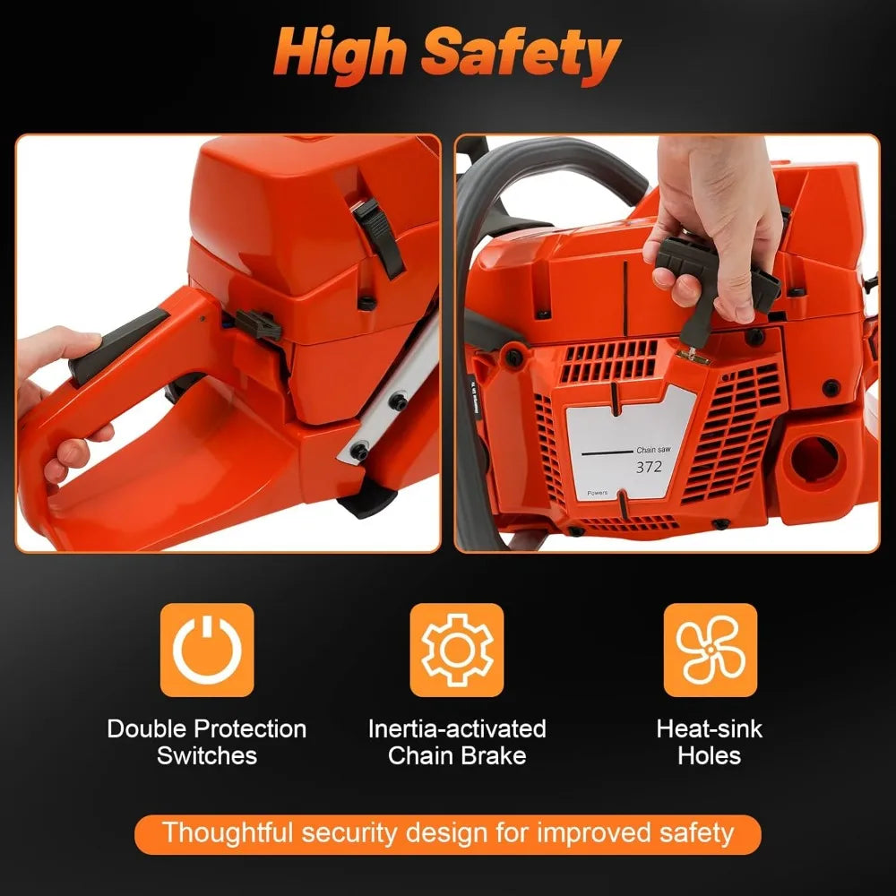 28 Inch Gas Chainsaws 71cc 3.9KW Handheld Power Saw