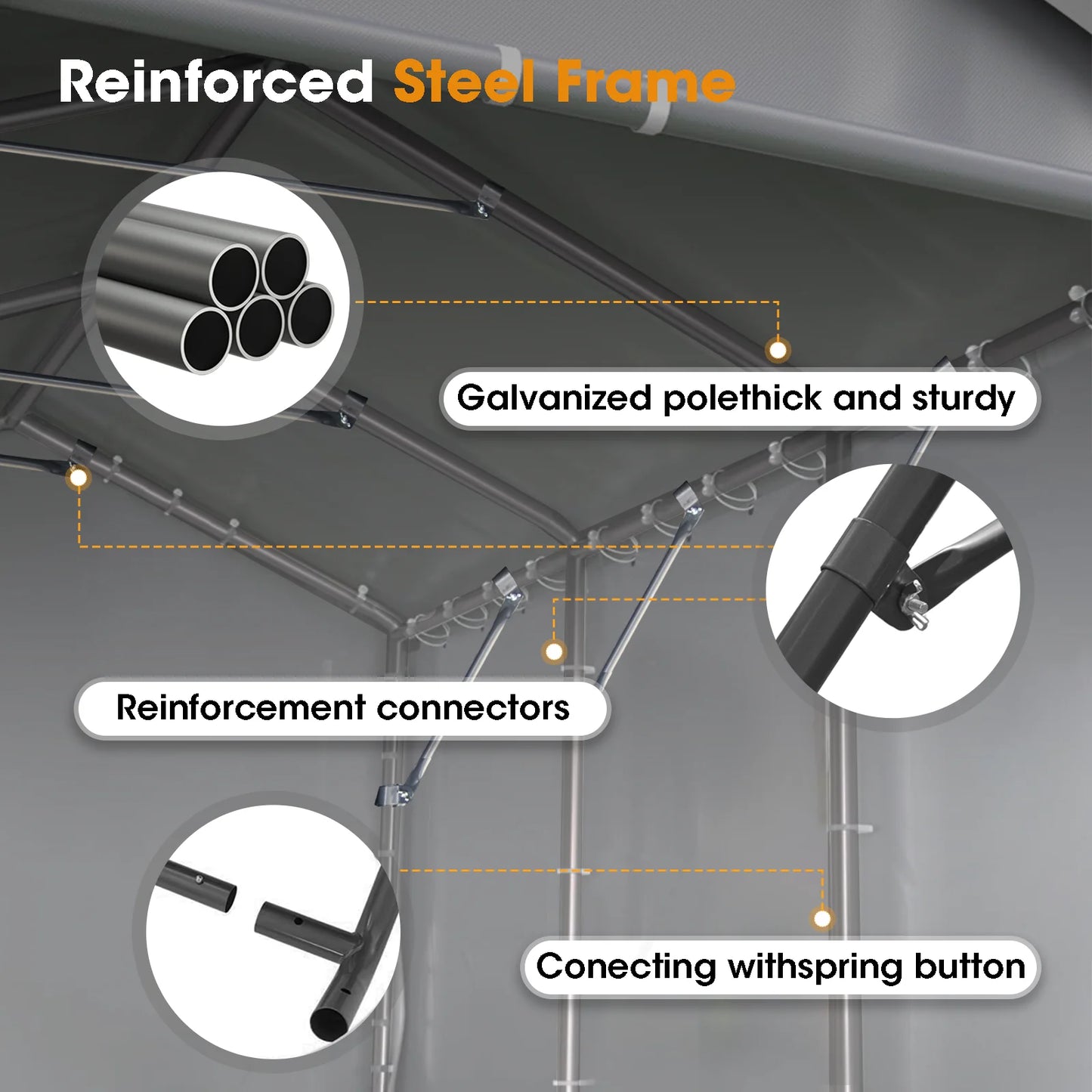 Grezone 10 x 20 Ft Outdoor Carport Canopy Portable Garage