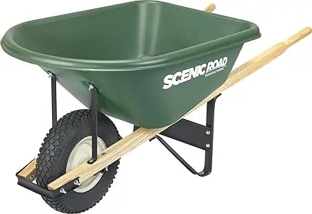 Scenic Lane Wheelbarrow 6 Cu Ft HDPE Tray Knobby Tire