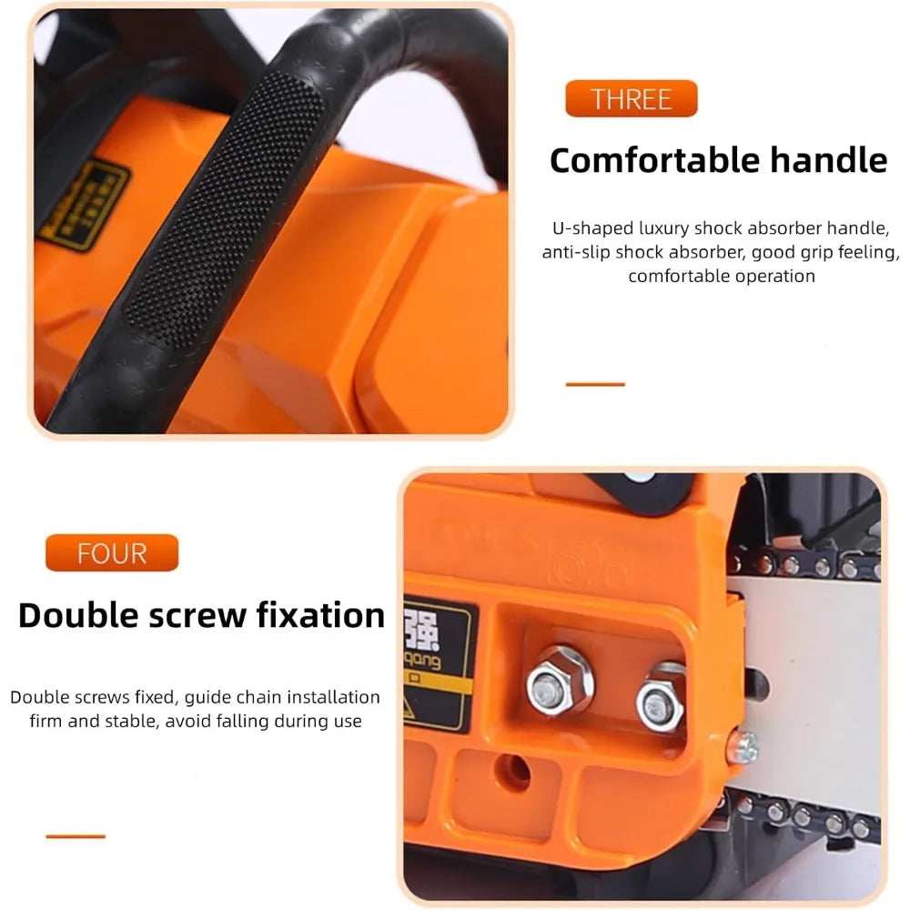Gas Chainsaw with 24 Inch Guide Bar 2 Stroke 65cc Gasoline Power Chain Saw with Handle and Fuel Tanks