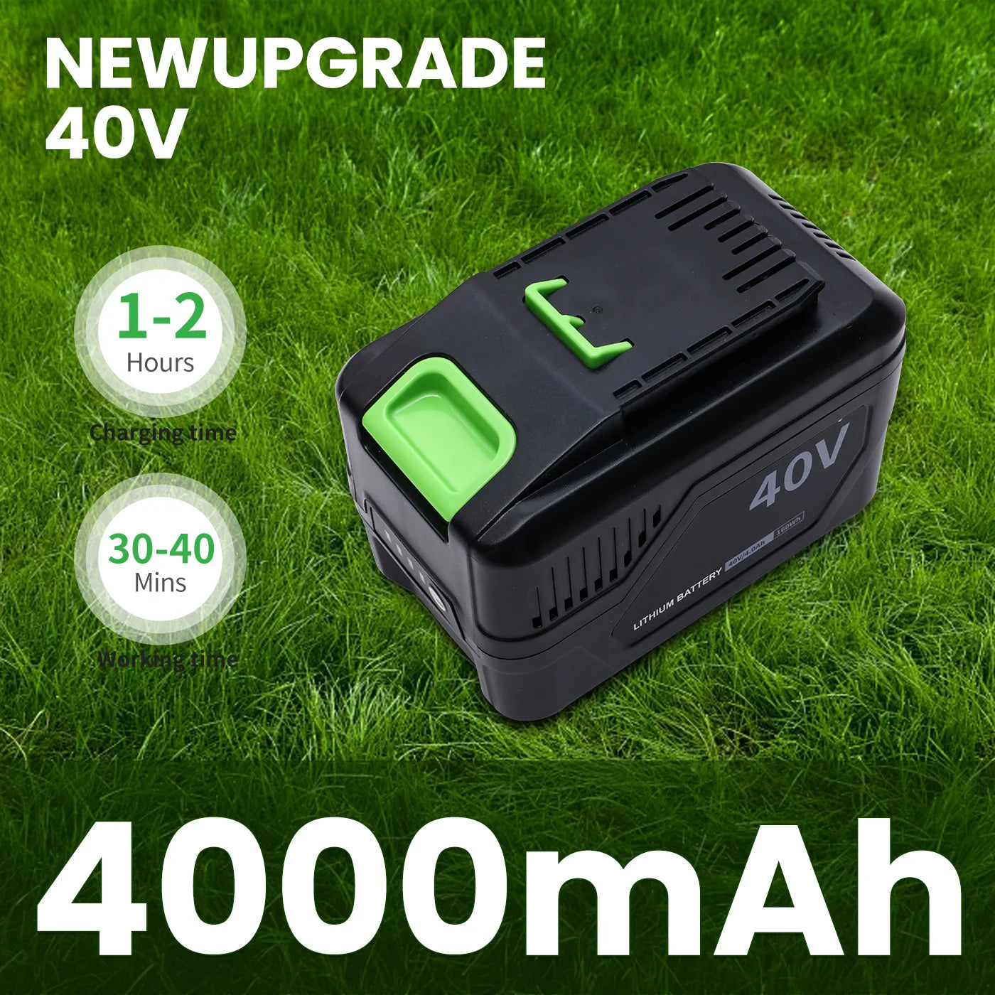 1000W 2-in-1 Cordless Lawn Mower 40V Telescopic Carbon 16inch 3-Speed Edge Trimmer and Weed Cutter 4.0Ah Battery and Charger