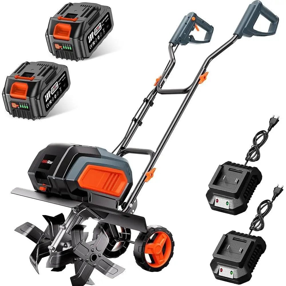 Cordless Electric Tiller 40V Cultivator 14 Inch Rototiller