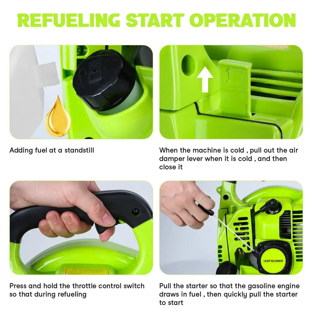 Handheld Leaf Blower 2-Stroke 380 CFM Air Volume 26 Gas-Powered Lawn Blower with Long Pipe for Efficient Outdoor Lawn Care