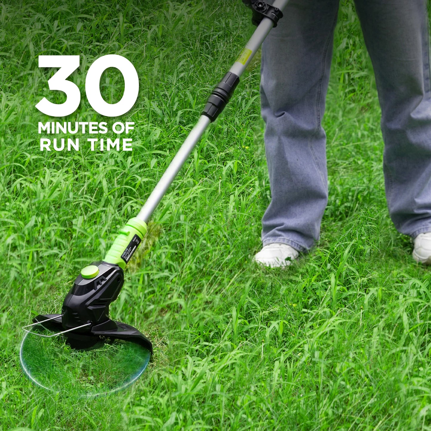 21V Max Cordless String Trimmer with Bump Feed, 2.0Ah Batt, Battery Powered Weed Wacker & Lightweight Grass Trimmer
