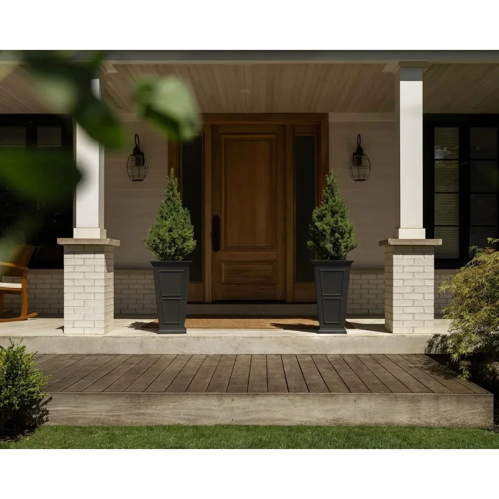 Tall Plastic Planter for Outdoor Use - Crack Resistant Design