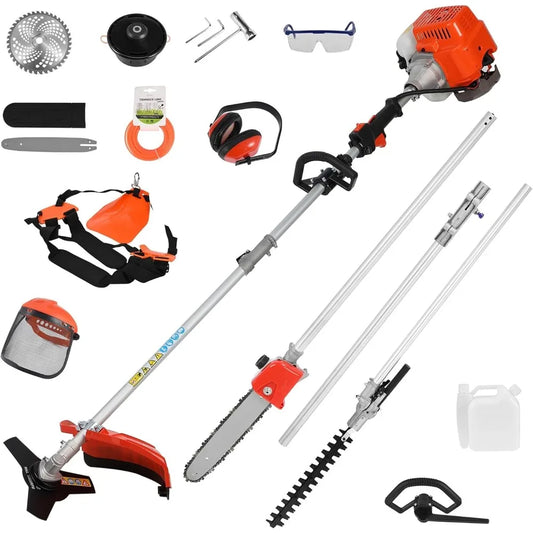 Powerful 52cc 5 In 1 Multi Tool Trimmer Hedge Cutter