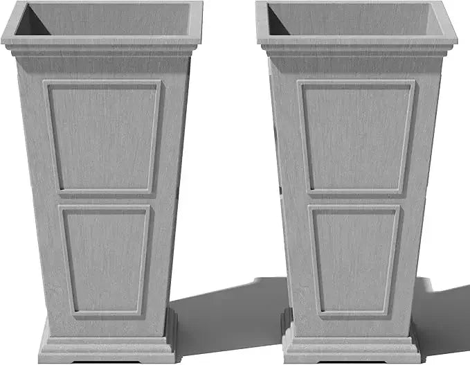 Tall Plastic Planter for Outdoor Use - Crack Resistant Design