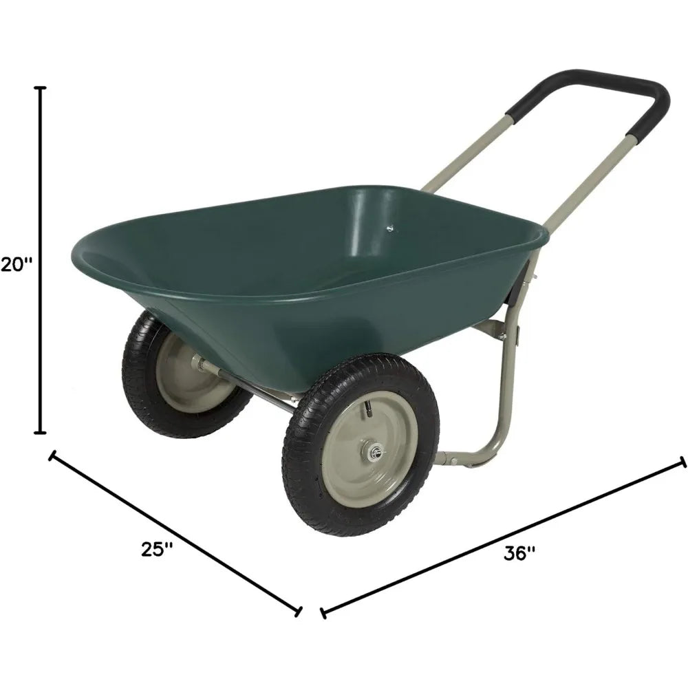 Rolling Heavy Duty Polyurethane Wheelbarrow With 2 Tires