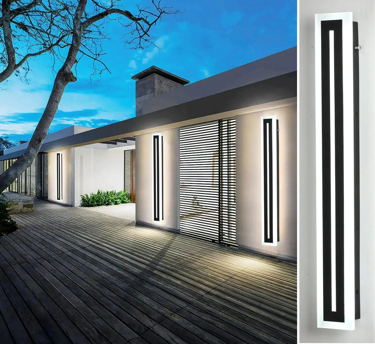 Outdoor Long Strip Frosted Acrylic LED Wall Sconce IP67