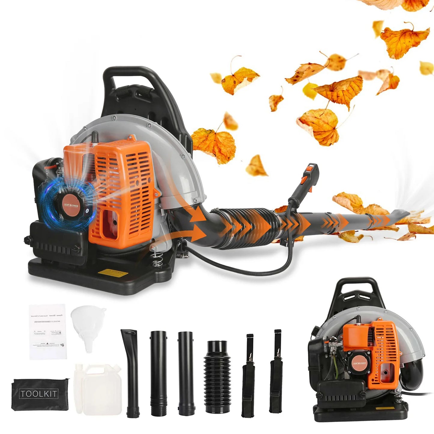 Ergonomic Backpack Petrol Leaf Blower 63cc 665 CFM Garden