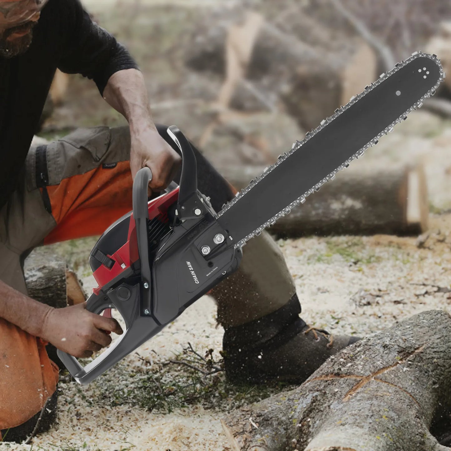 58cc Pro Gas Chainsaw Inertia Brake Anti Vibration Handle