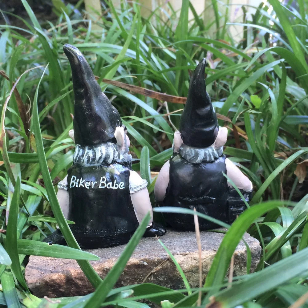 Biker Gnome Shelf Sitters Outdoor Resin Figures Painted