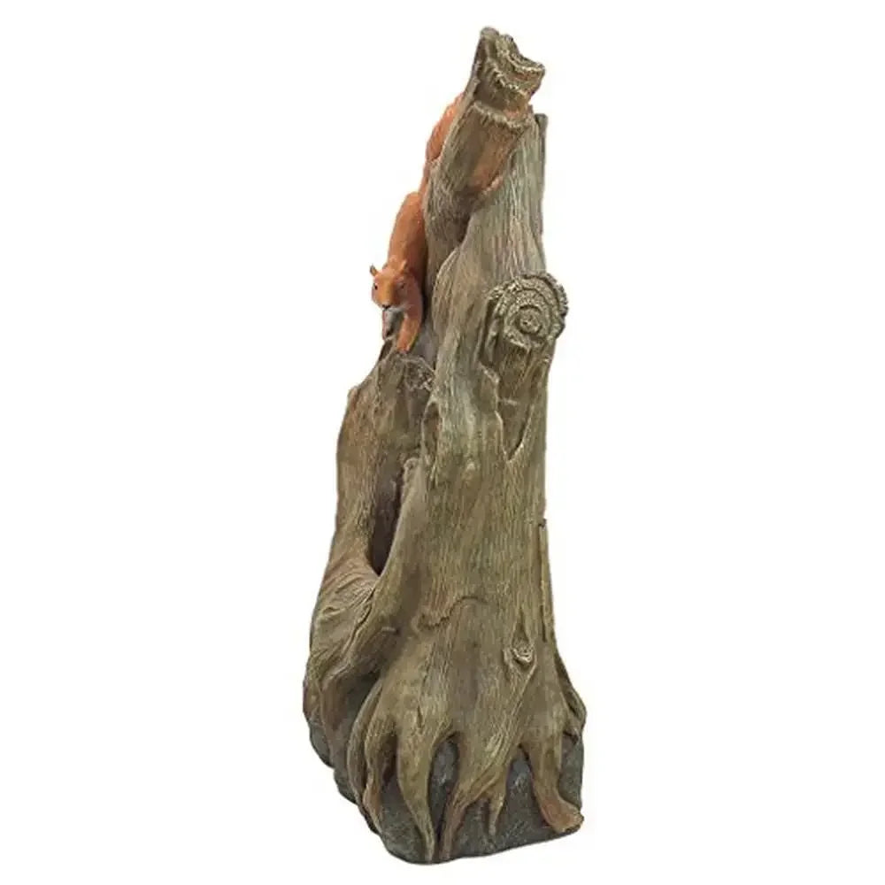 Outdoor LED Water Fountain Tree Squirrel Resin 35H