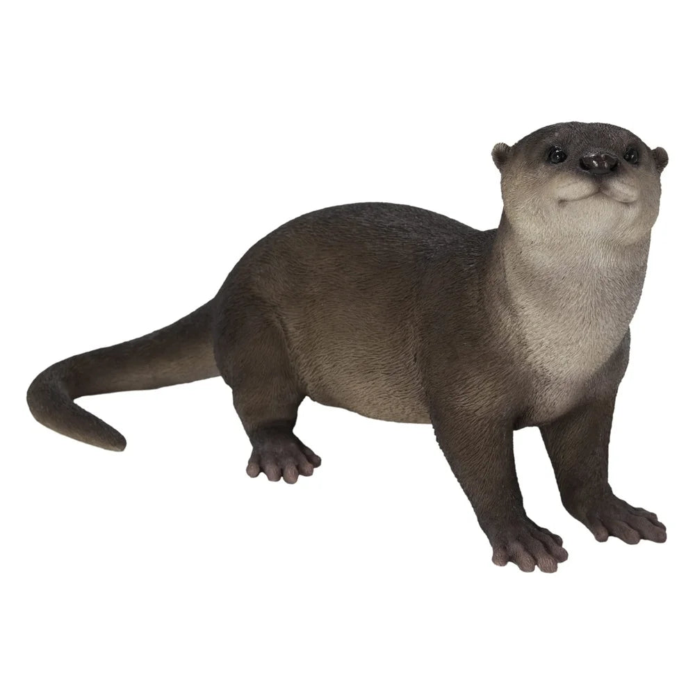 Weatherproof Brown Otter Garden Statue Polyresin Decor