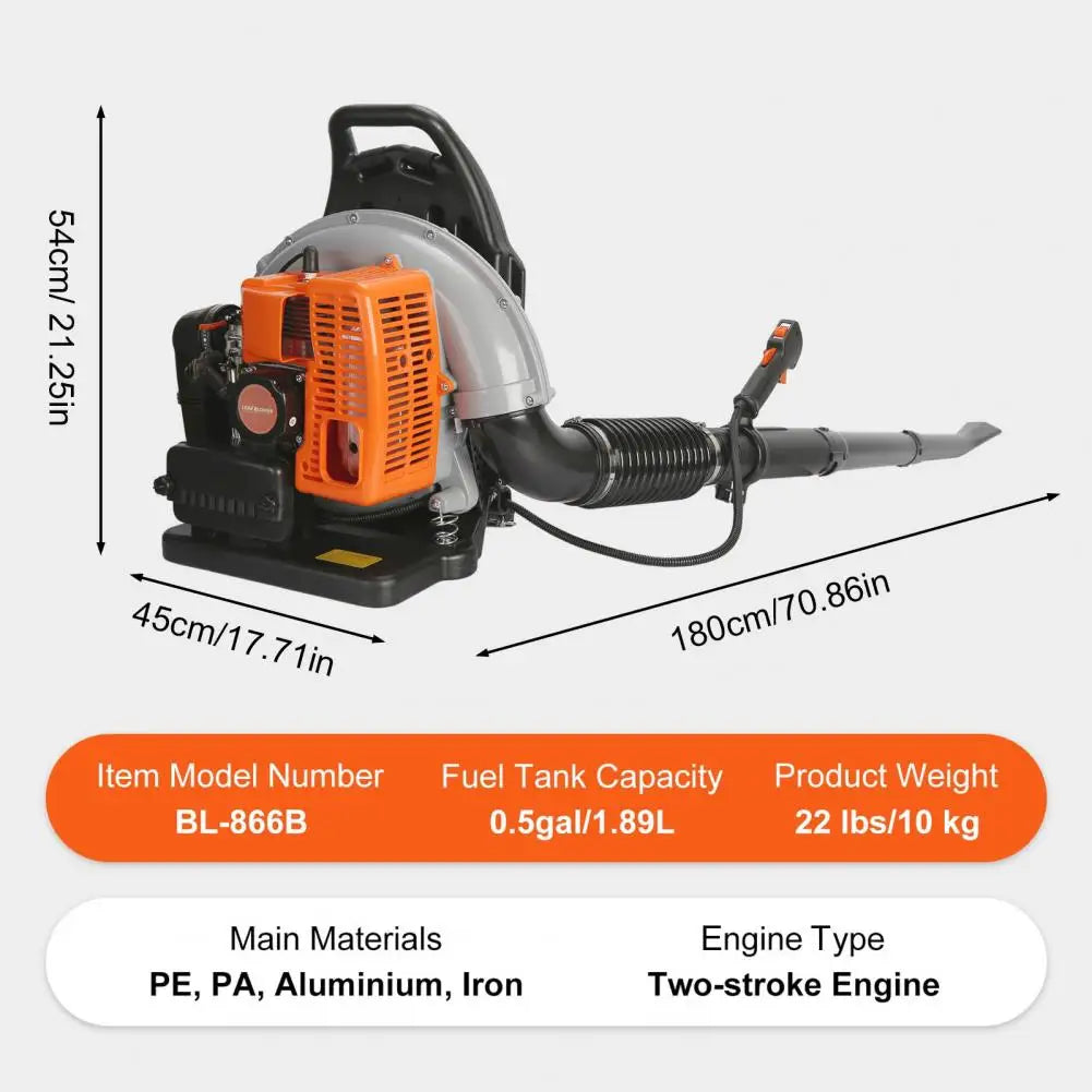 Ergonomic Backpack Petrol Leaf Blower 63cc 665 CFM Garden
