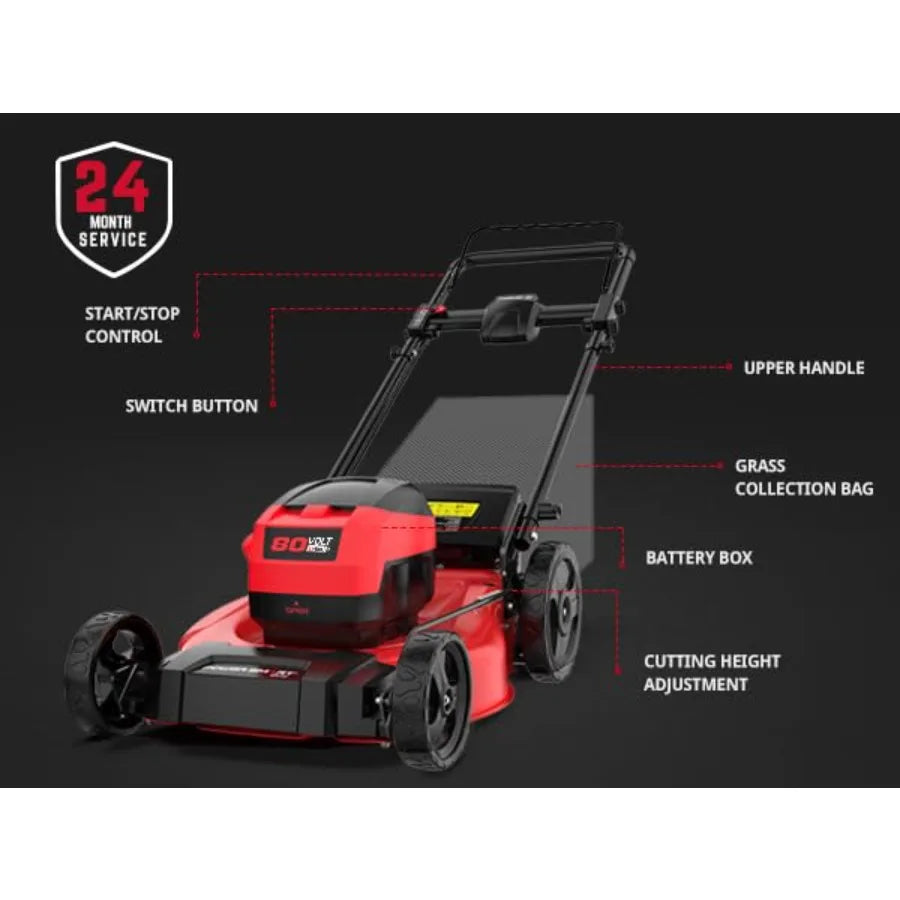 80V Max 21 Inch Cordless Lawn Mower 3 in 1 Brushless Electric Mower PS76821