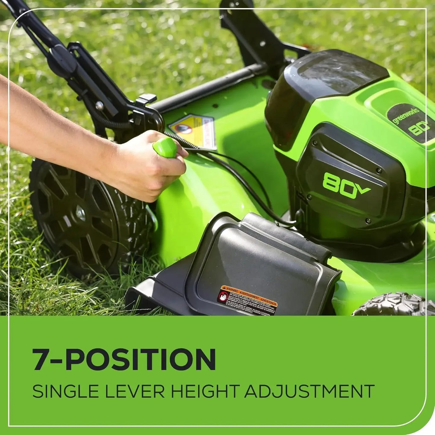 XMSJ 80V 21 Inch Brushless Cordless Mower Battery Included