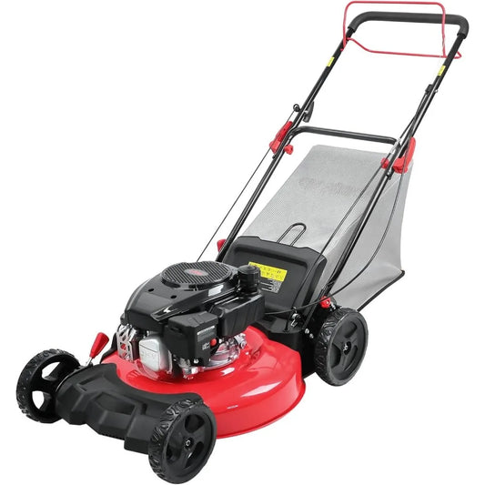 Gas Lawn Mower 21-Inch 170cc OHV Engine RWD 3-in-1 with Bagging 2024 Version Adjustable Mowing Height